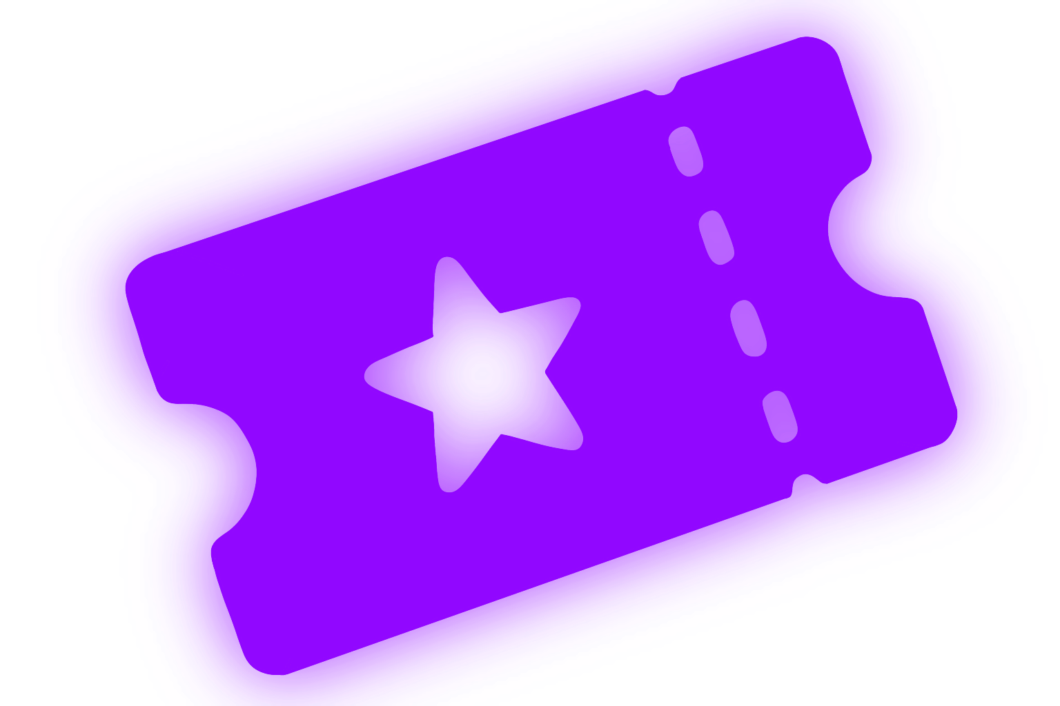 Colorful abstract digital graphic with a purple, blue, and pink gradient cloud-like shape on a black background.