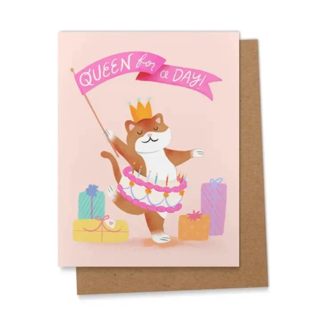 Queen For A Day Cat Birthday Greeting Card.jpg
