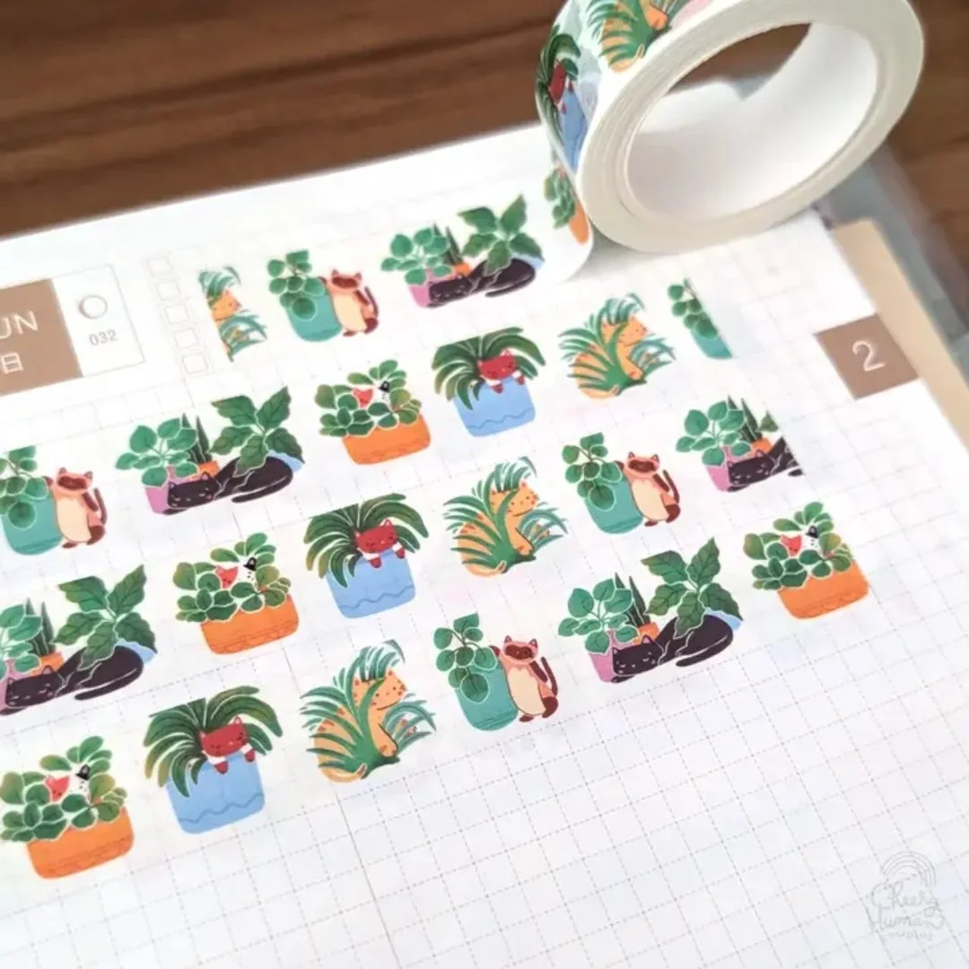 Cats & Plants Washi Tape