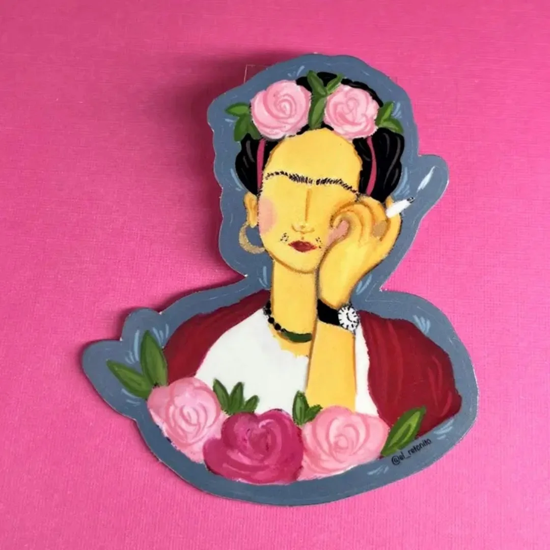 Frida Smoking Sticker.jpg