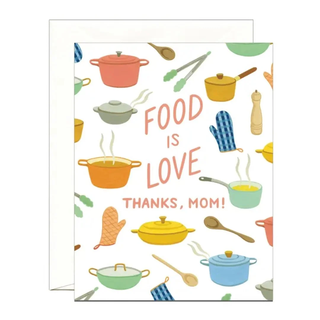 Food Is Love Pots and Pans Foodie Mother's Day Card 1.jpg