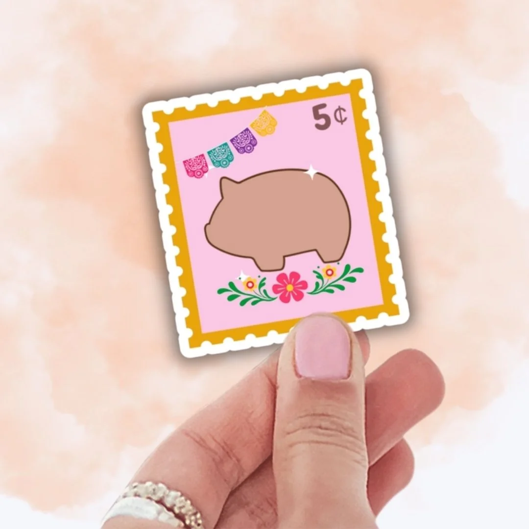 Marranito Postage Stamp Sticker
