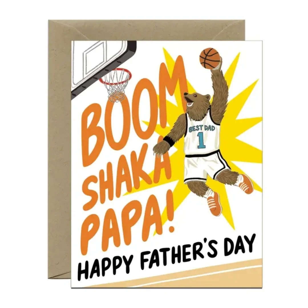 Basketball Bear Slam Dunk Father's Day Card