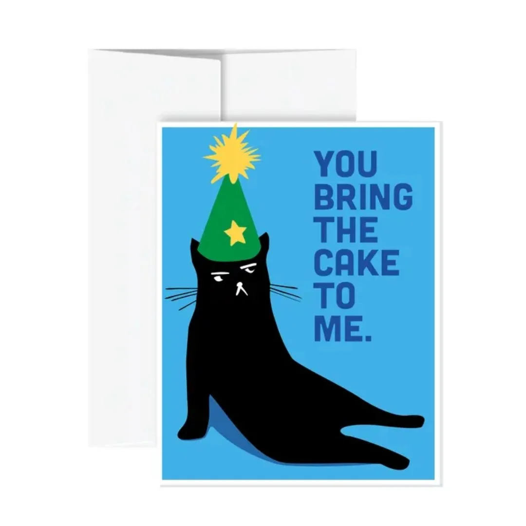 Bring the Cake to Me Cat Card