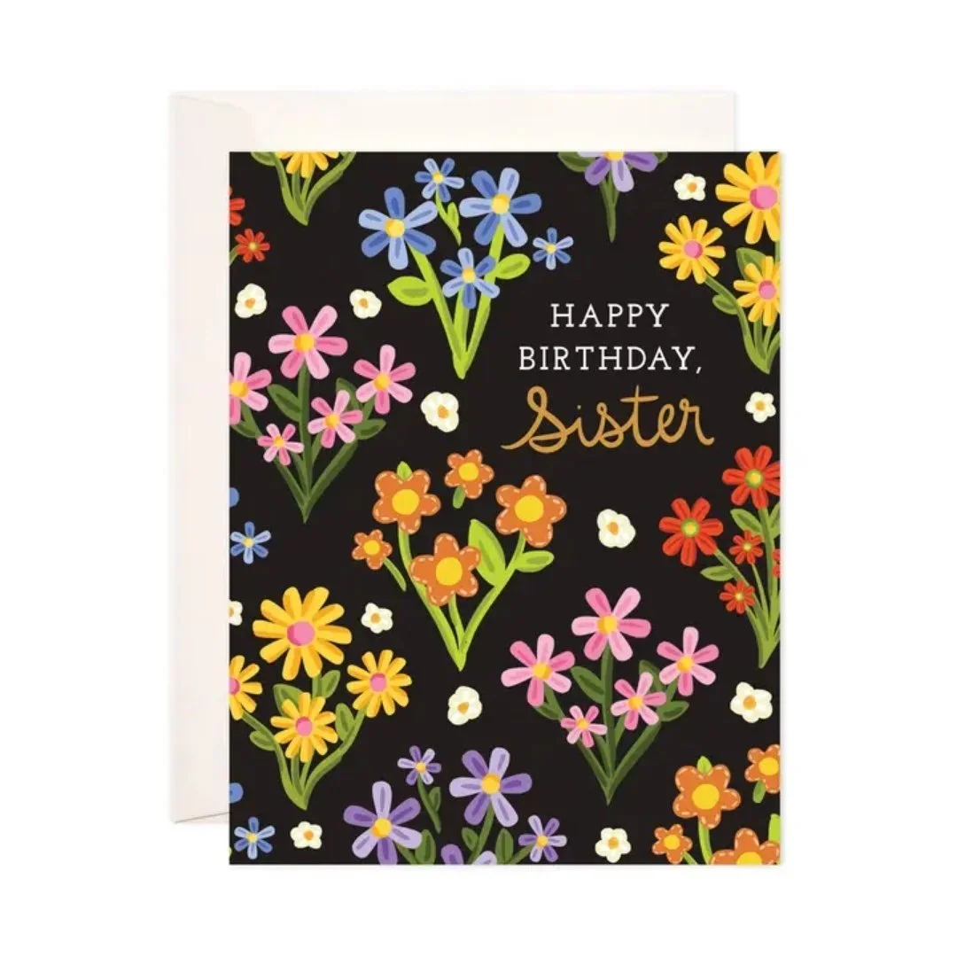 Floral Sister Greeting Card - Sister Birthday Card.jpg
