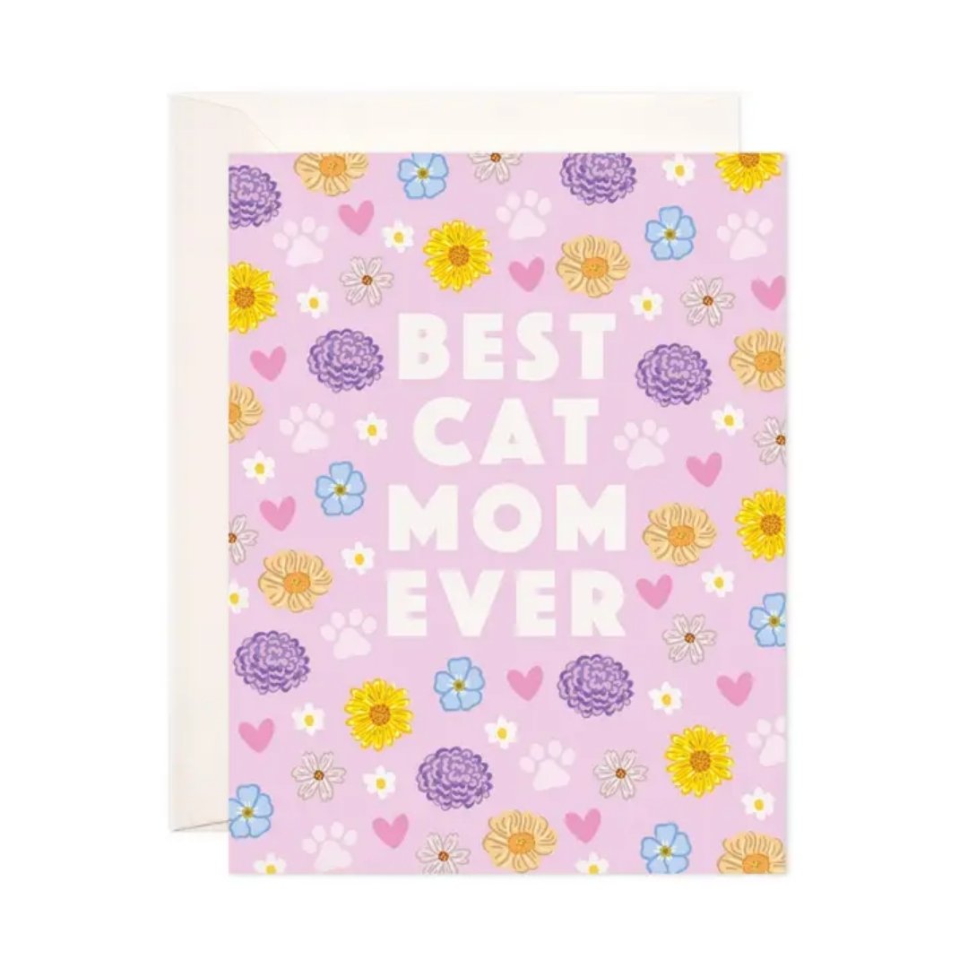 Cat Mom Floral Card