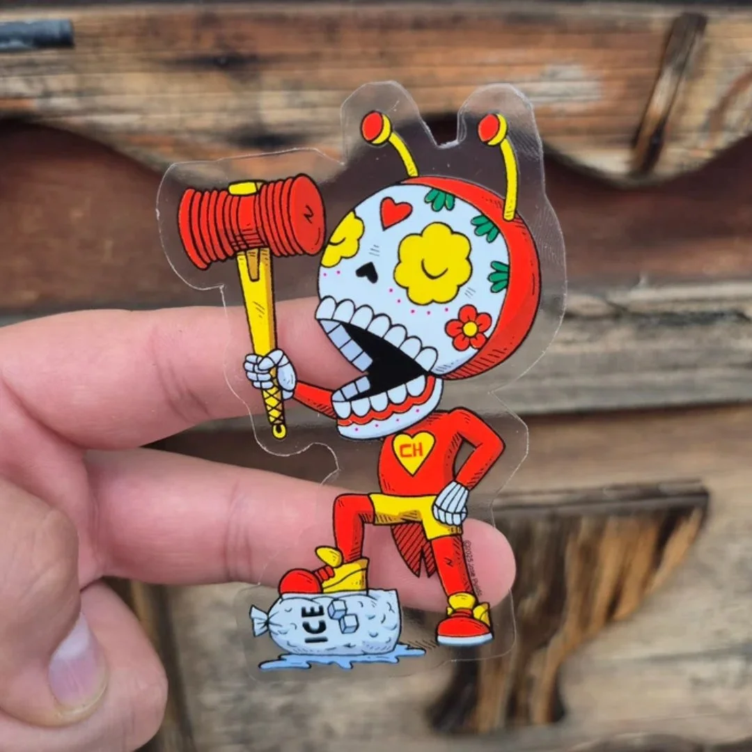 Chapulin Calavera Clear Vinyl Sticker