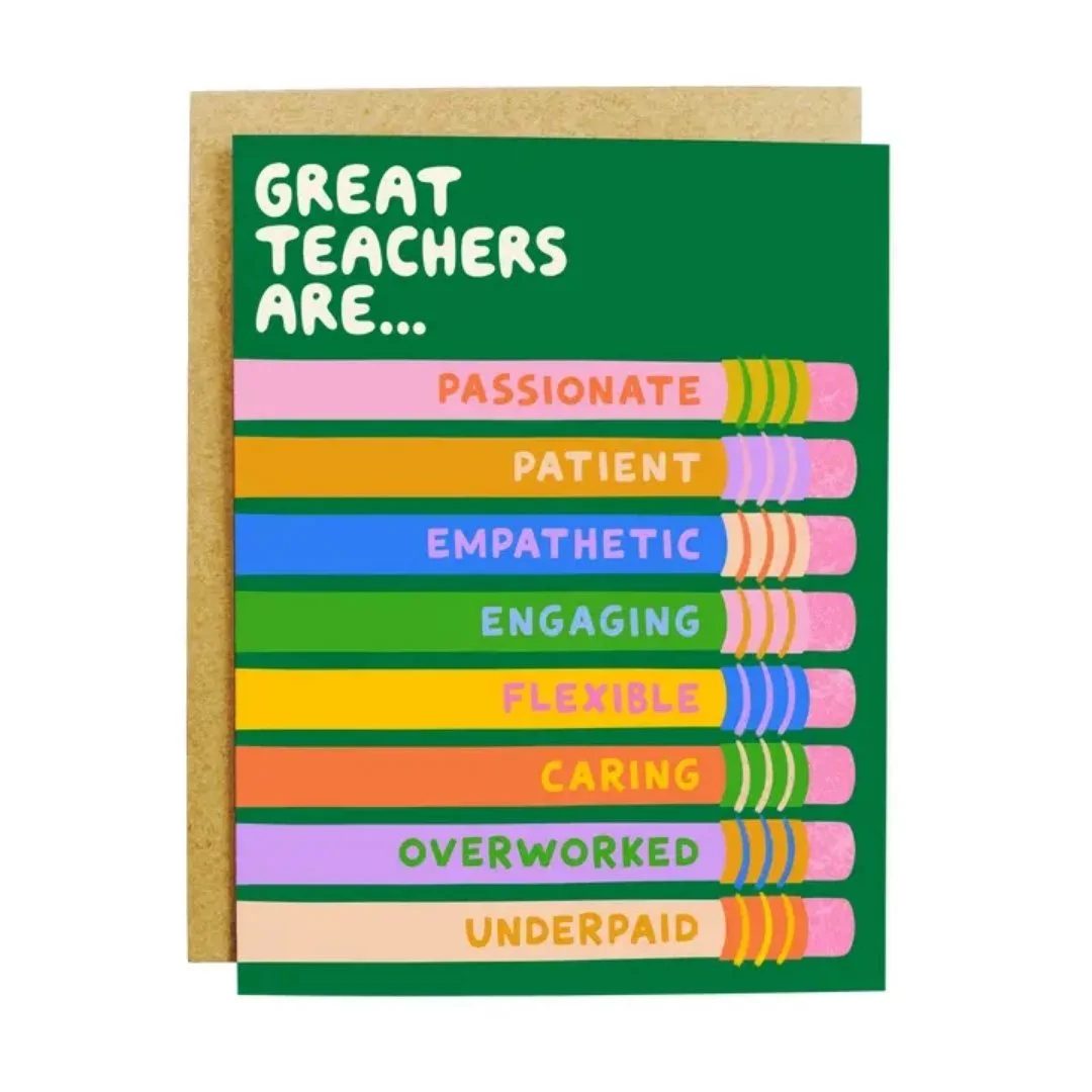 Great Teacher Qualities Greeting Card - Teacher Appreciation Card.jpg