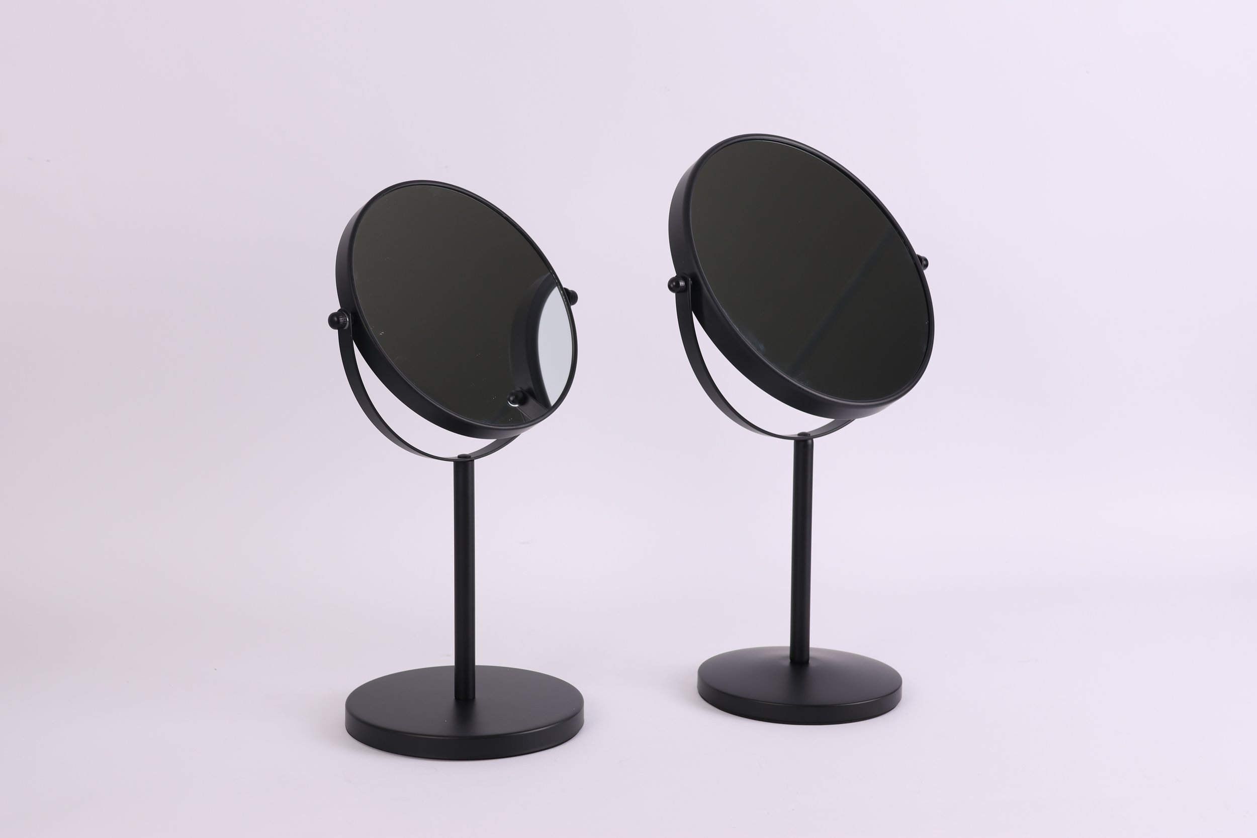 CAP113 -  mirror-small-large-round-vanity-stand-black-metal-one-side-mirror-one-side-magnifying-glass-17cm-20cm-face-length-premium-hotel-product-specialists-creation-custom-design-develop-deliver-consultantspr-sample-1.JPG