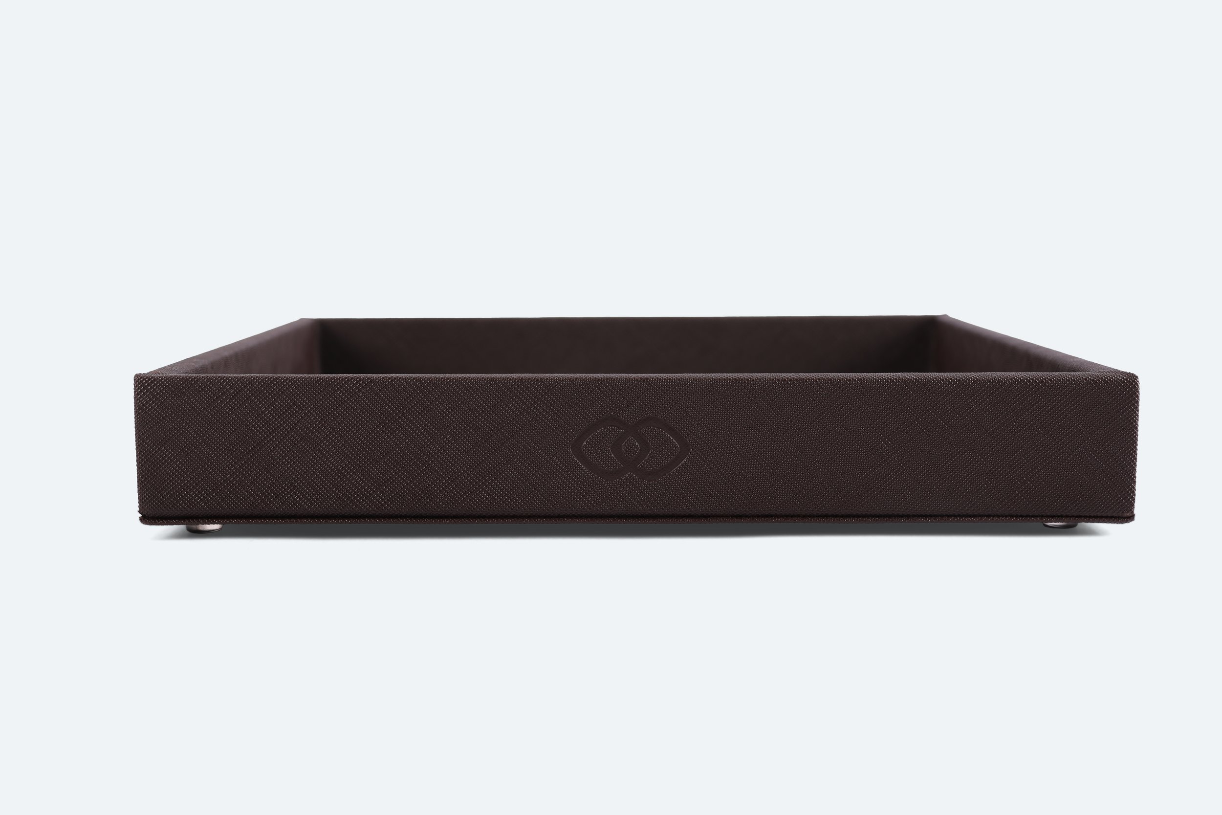 SOF065 - tray-bathroom-brown-simulated-leather-logo-debossed-275mm-l-220mm-W-40mm-Depth-premium-hotel-product-specialists-creation-custom-design-develop-deliver-consultantspr-final-1