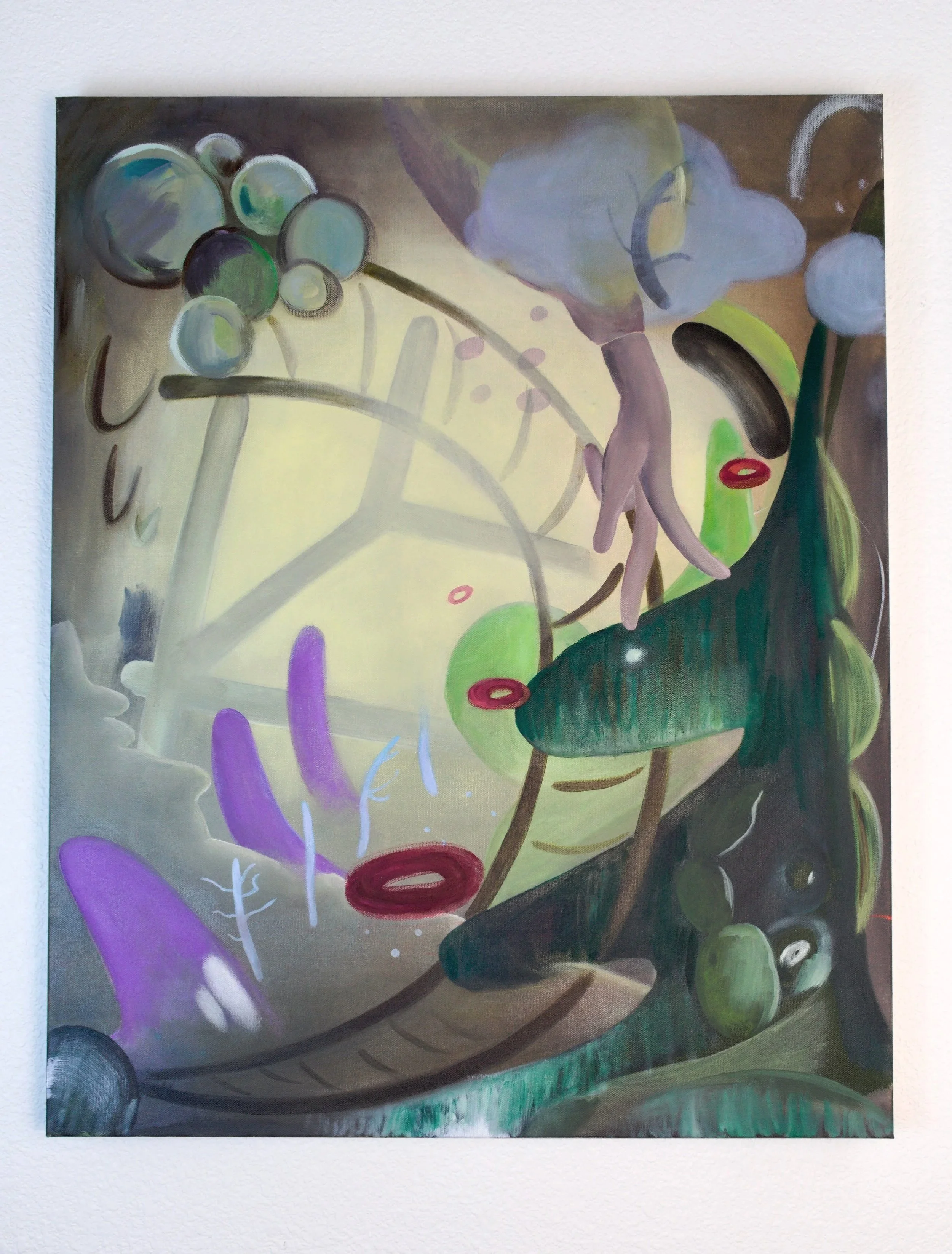 Moist Memory, 30x24 in, 2025, Acrylic and oil on canvas