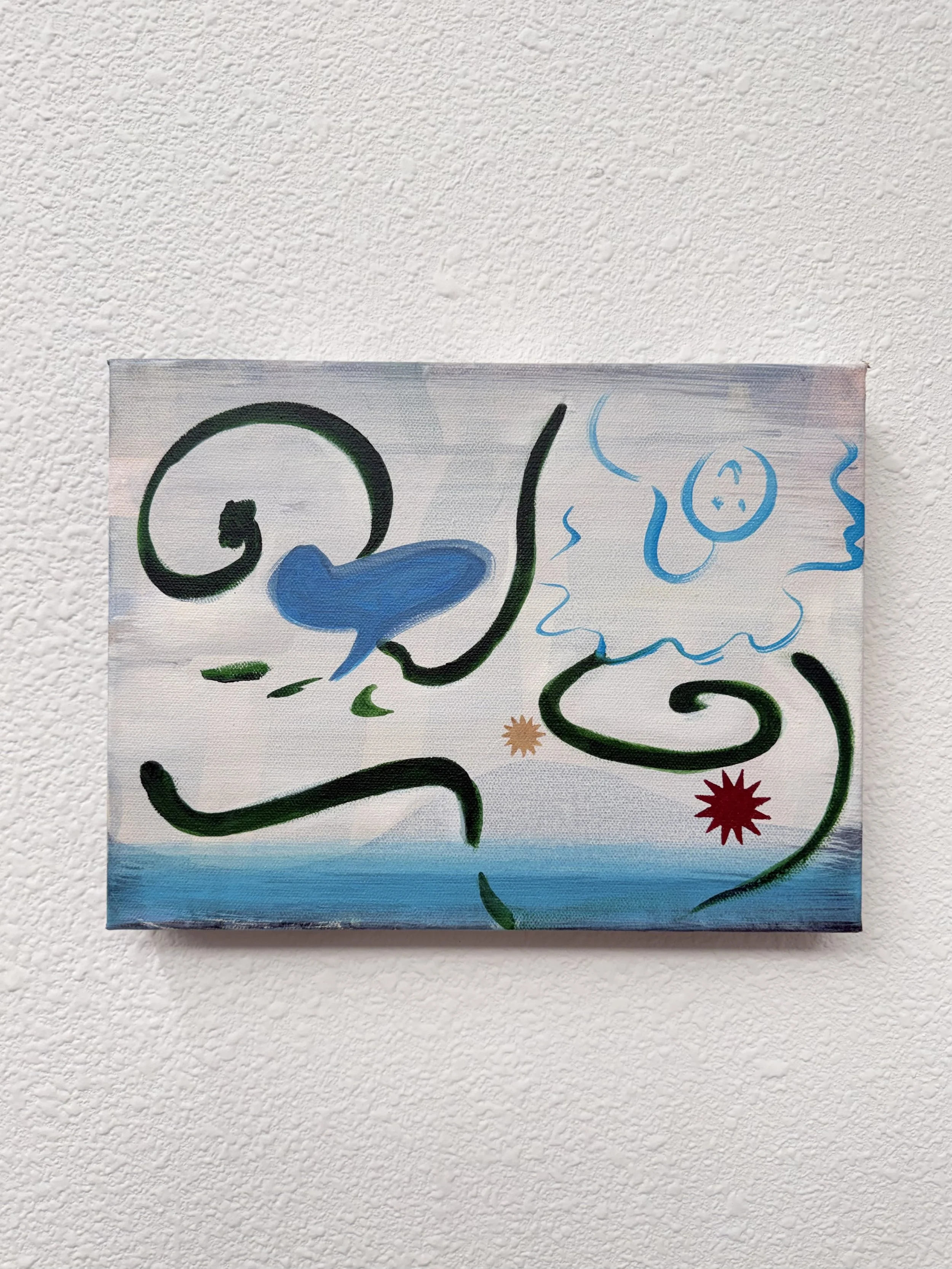 Be right there,  2026, Acrylic on canvas, 9x12 in