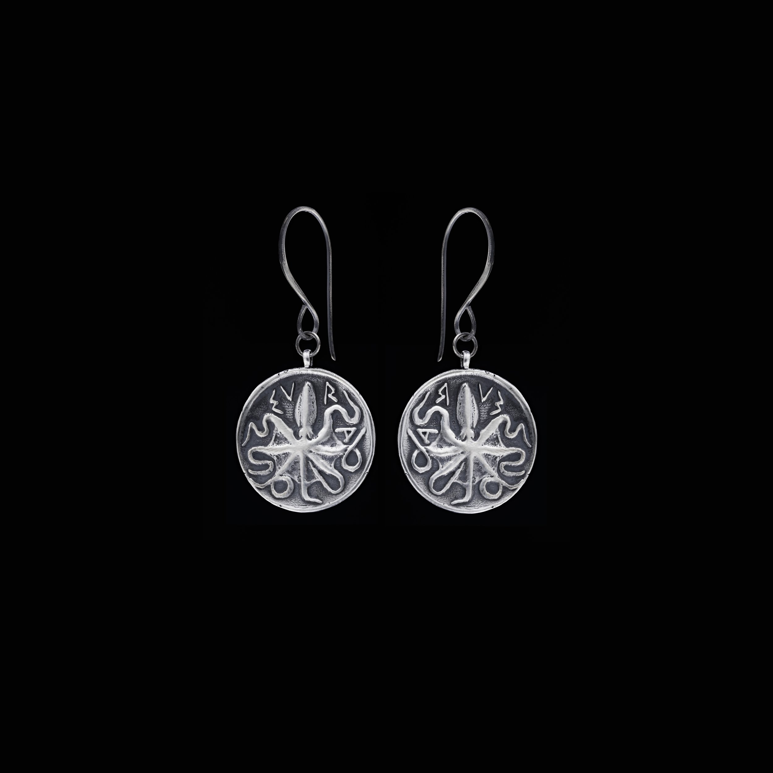 Buy Sterling Silver Octi Coin Earrings For Men & Women Online