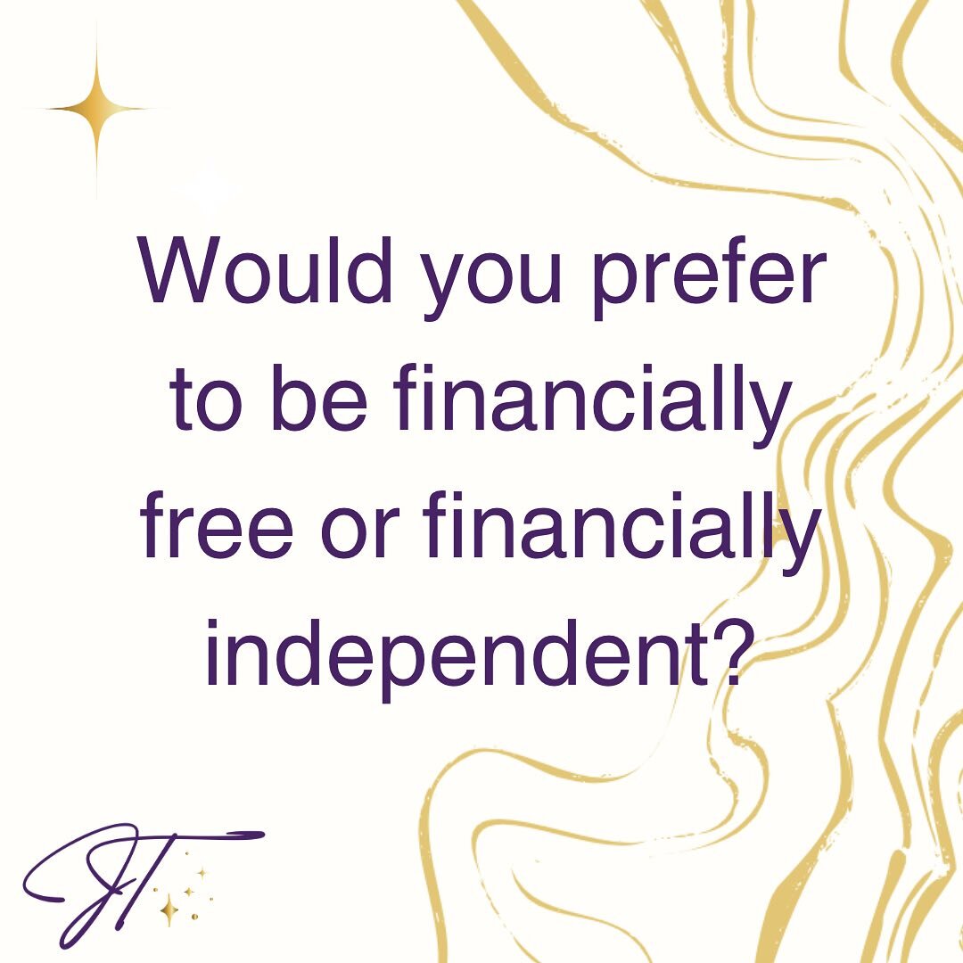 I&rsquo;m diving into my writing this week and I have a concept I want to bounce off you💜

Would you prefer to be financially independent or financially free? 

What do these mean to you? Are they the same or different? Let me know in the comments o