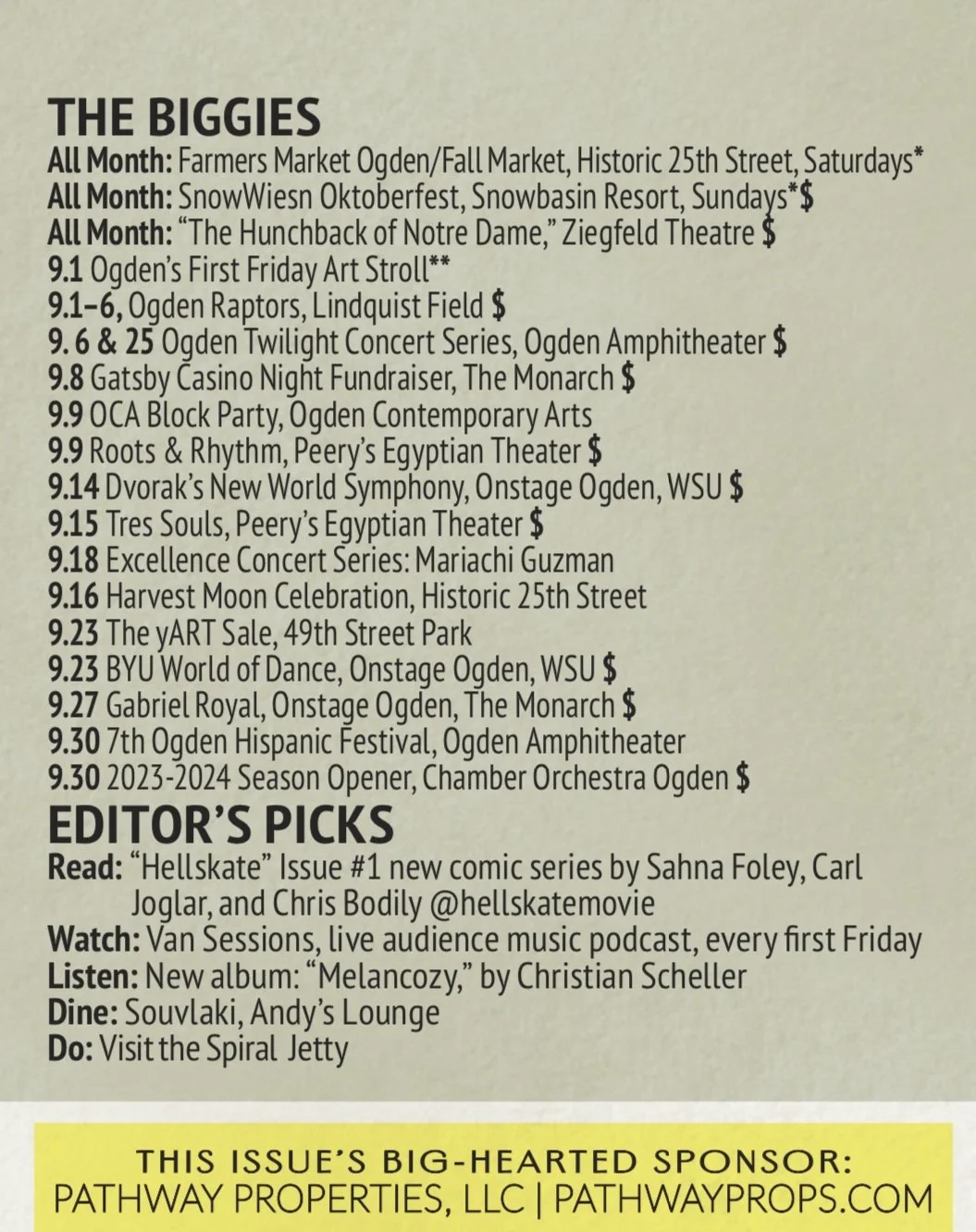 THE BIGGIES: SEPTEMBER