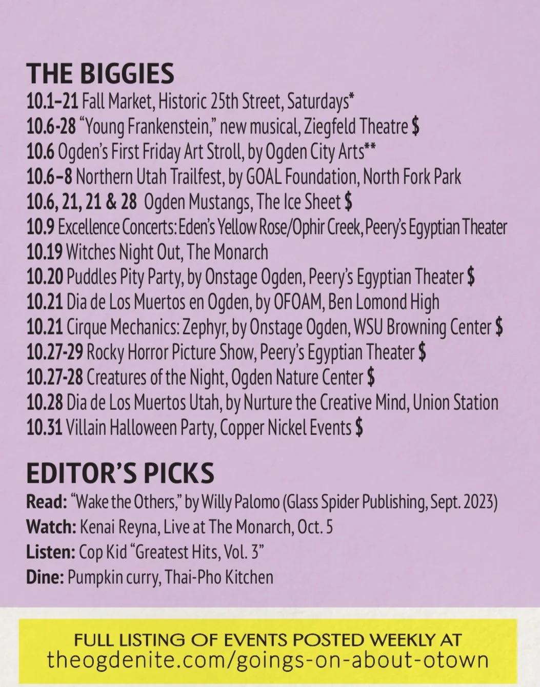 THE BIGGIES: OCTOBER