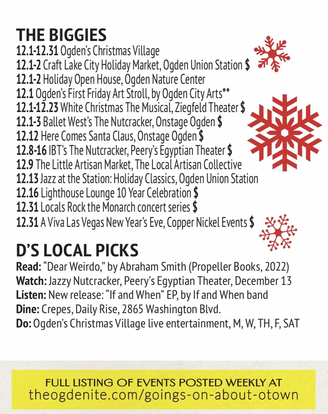 THE BIGGIES IN DECEMBER