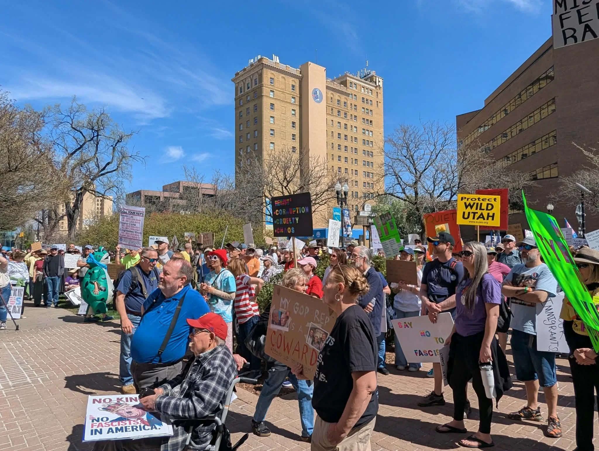 Ogdenites rally for ‘No Kings,’ oppose local ICE activity