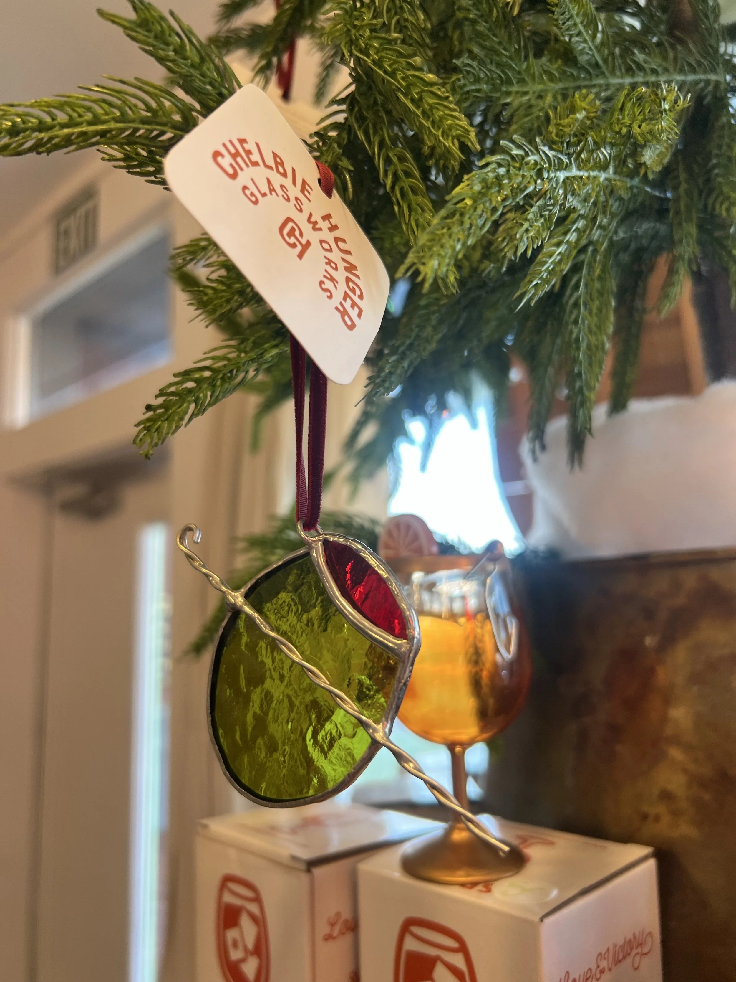 For your beer and spirits-loving, or retro quirky someone in your life, there's Salt N Hops. I love these cocktail-themed stained-glass ornaments made locally by Chelbie Hunger Glassworks. 
