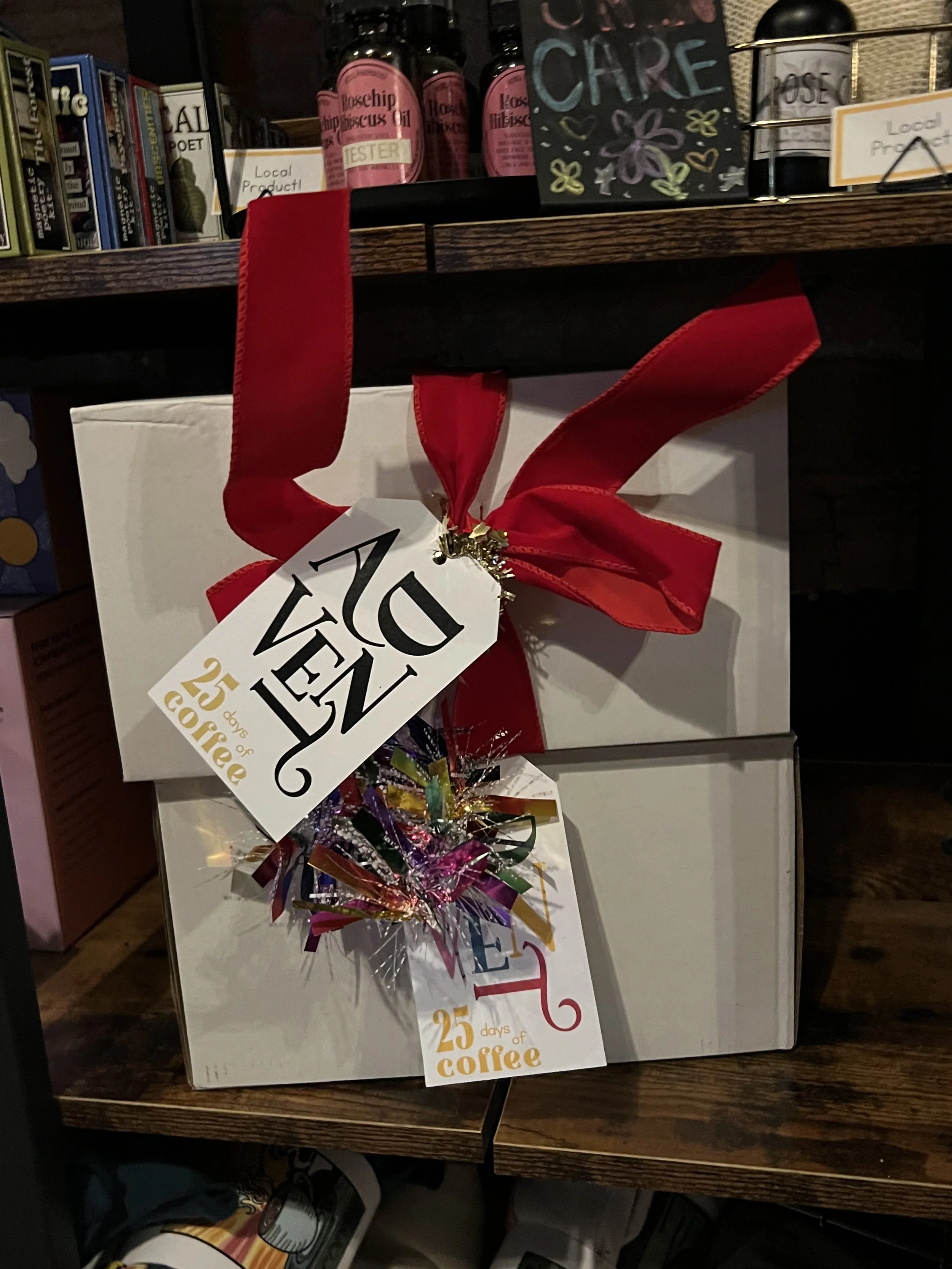 The coffee advent calendar is back at Grounds for Coffee on 25th Street. I'm still hoping to find this under my tree. Another great coffee-lover gift, coffee subscriptions, are now available.