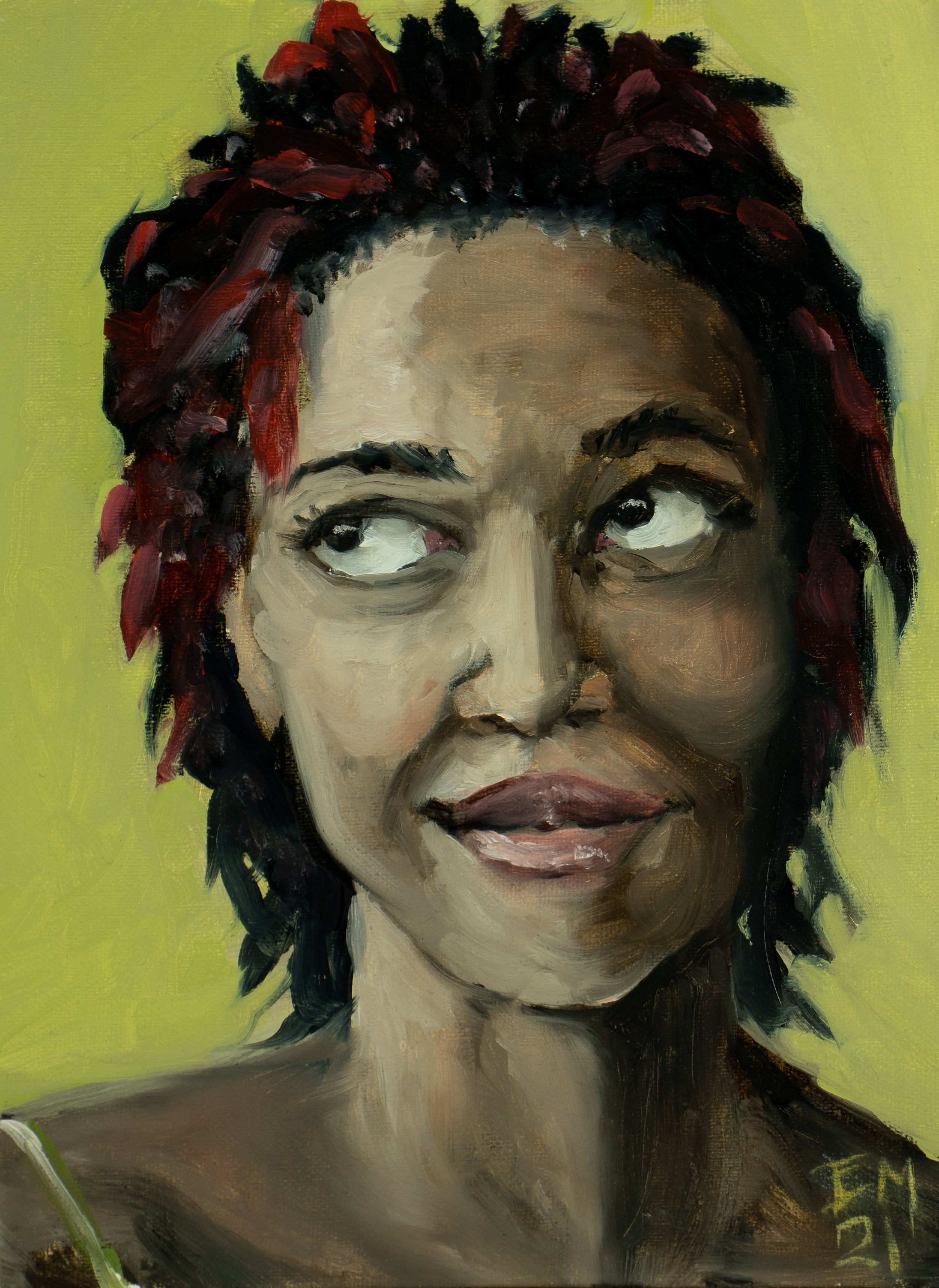 Portait study, 8x6, oil on linen , 2021 $150