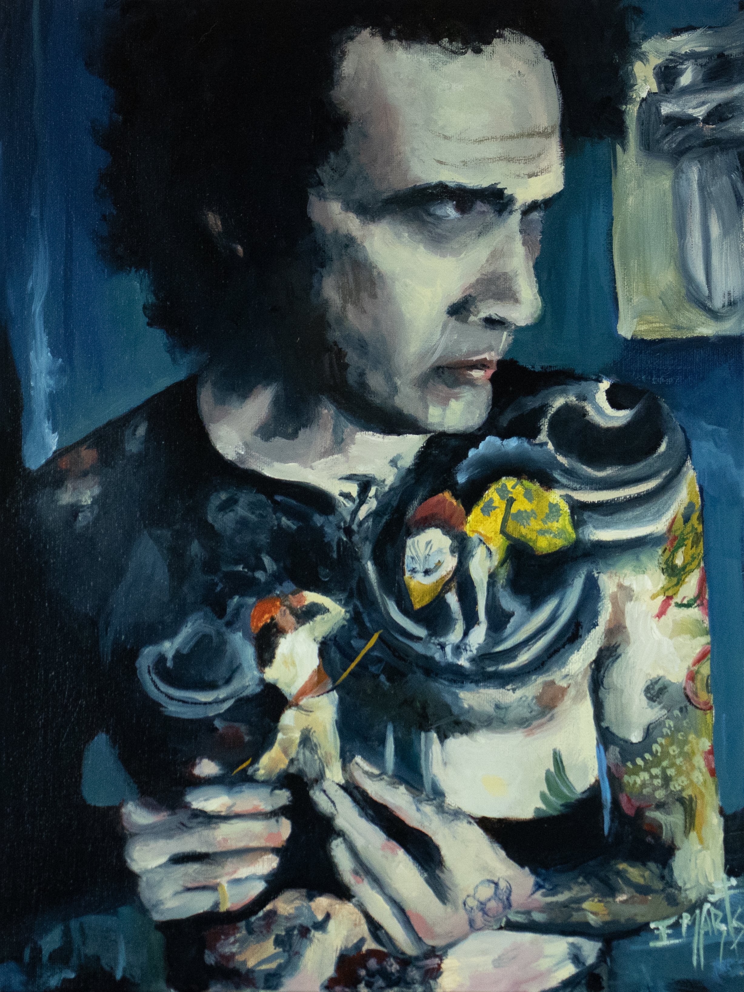 Portrait Of Thom DaVita, 9x12, oil on linen, 2022 $600