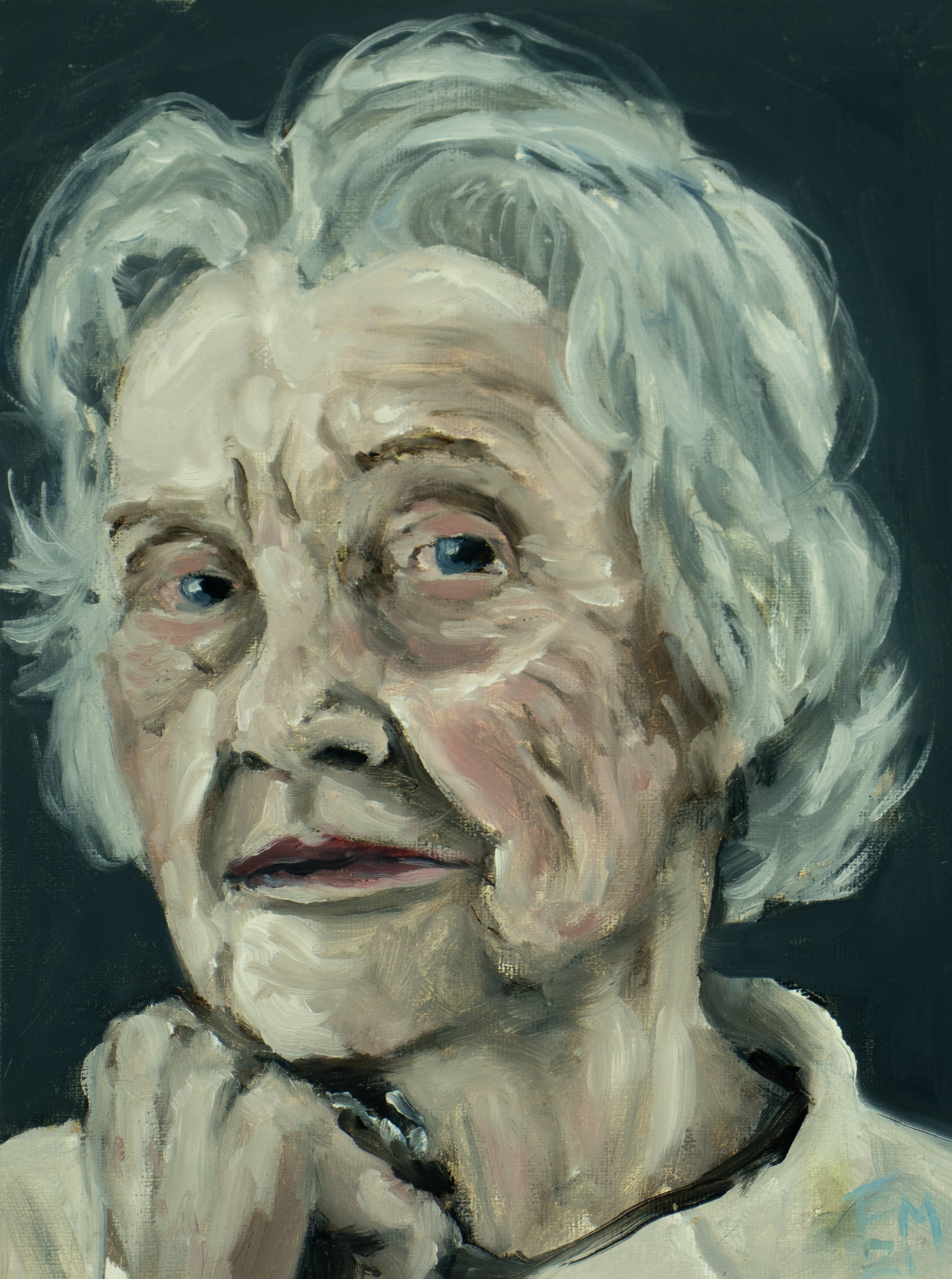 Portrait study, 8x6, oil on linen, 2021 $150