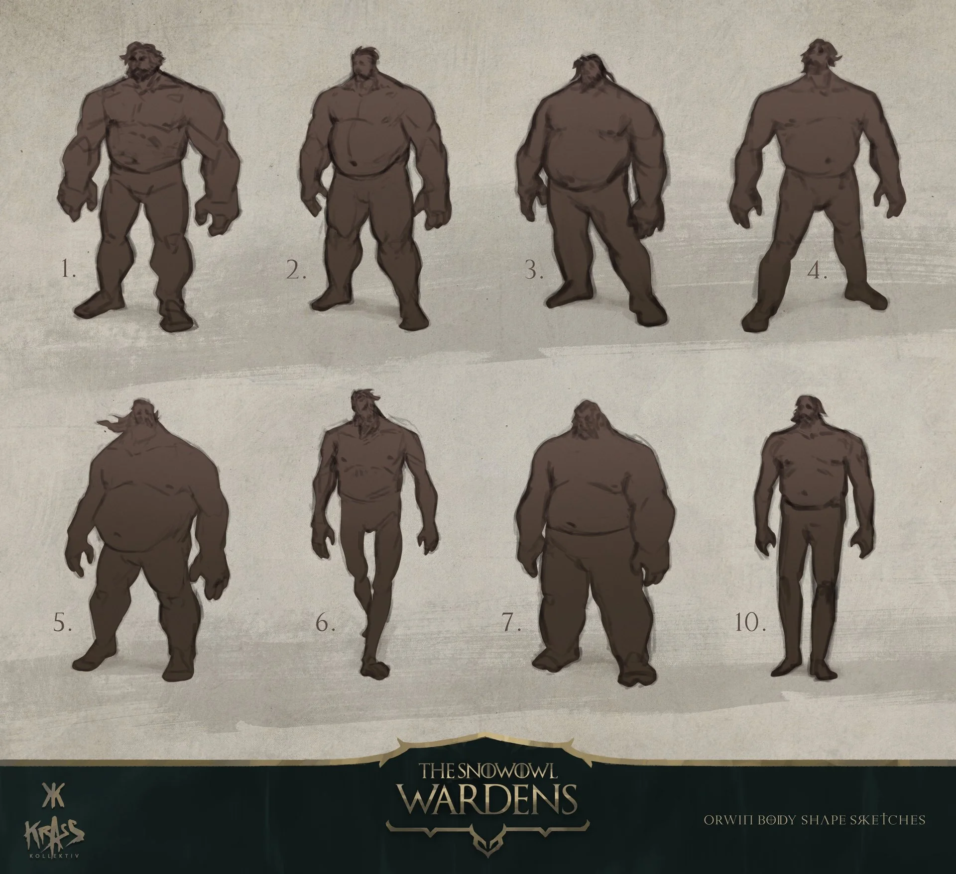 Different bodyu shape explorations, with sharper or more rounded proportions.