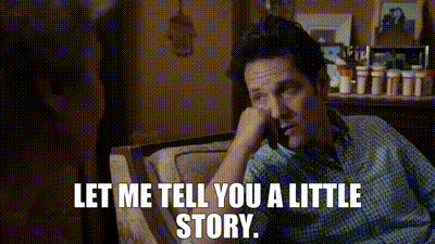 Grandma tells a young guy: "Let me tell you a little story"
