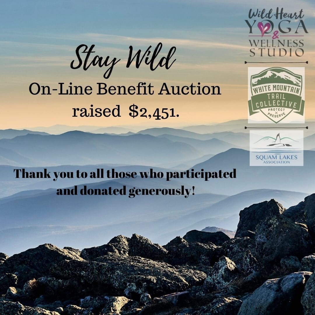 WOW!  SO THRILLED to say that we had great participation in the Stay Wild benefit auction for the @wmtrailcollective and @Squam.lakes Association!  We raised over $2,400!  We couldn't have done it without our  generous donors:  Sophie Coolidge and fa