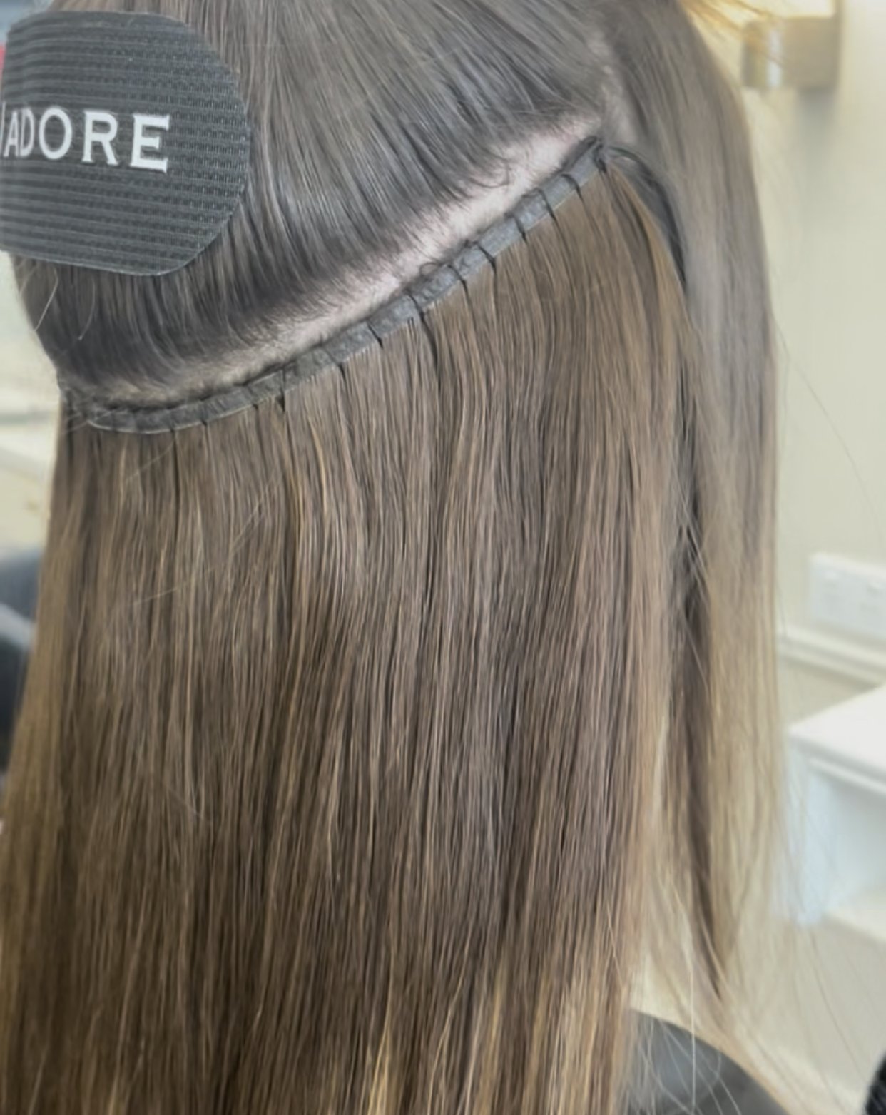 Seamless hand tied hair extensions with Leah