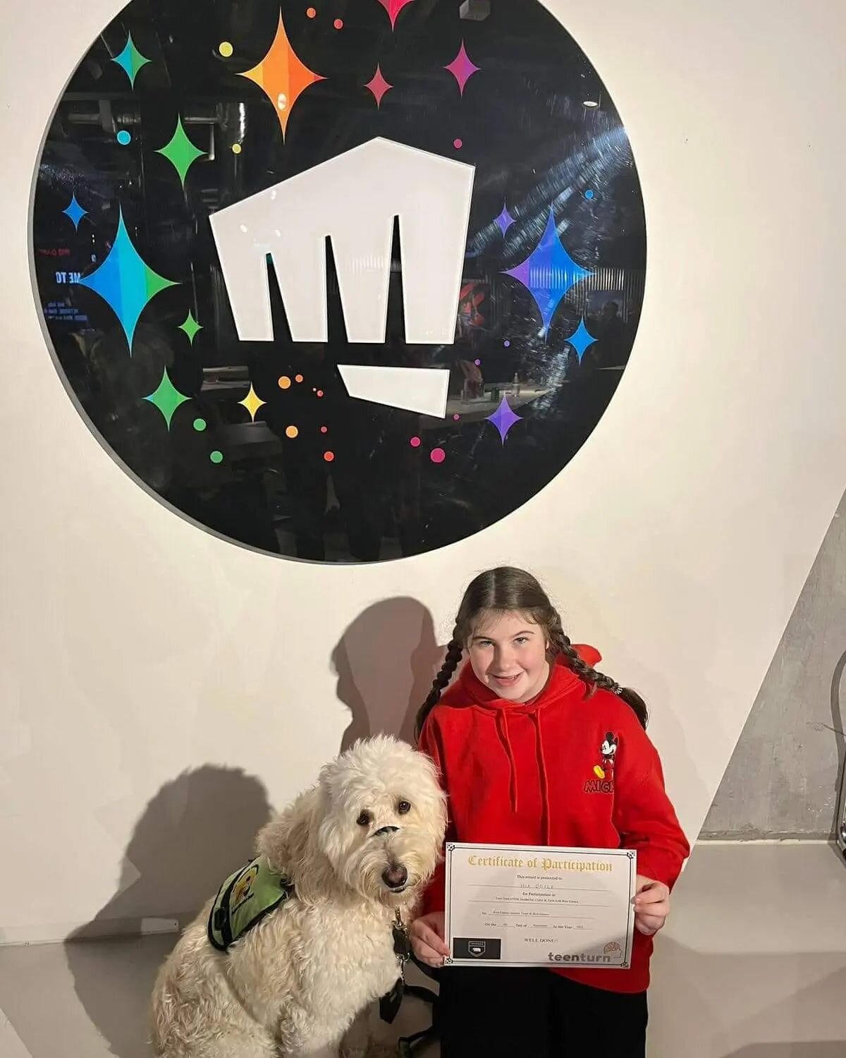 Check out MCC autism service dog Yoko and her best friend Mia at the Riot Games this week!!!

Mia's mom Tracey tells us about this amazing pair!!

&quot;Mia was so excited to go to Riot Games just like any other teenager ,but this wouldn't have been 