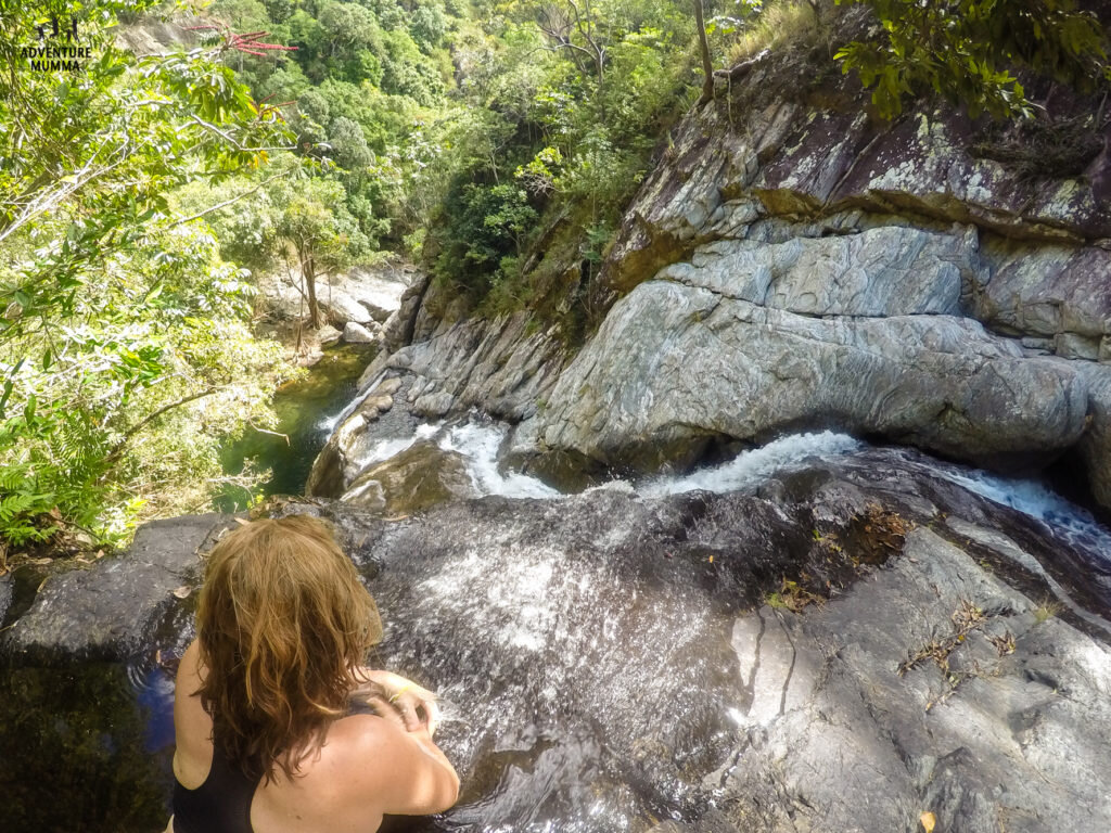Swimming at the top of Stoney Creek Falls on Smiths Track Cairns —  Adventure Mumma