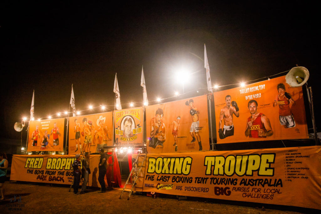 The sign of a classic Outback Aussie Show – Fred Brophy’s Boxing Tent