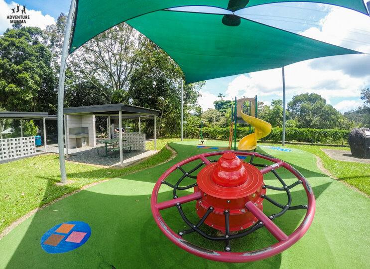 The playground is basic BUT fun for the kids (&amp; nice &amp; close to the BBQ area)