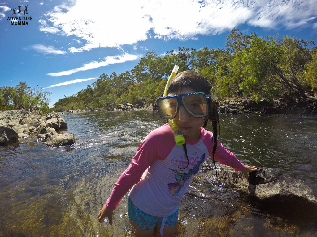 Snorkelling fun on the Annan River