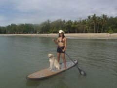 Sunny’s SUP mate, Lucky the dog