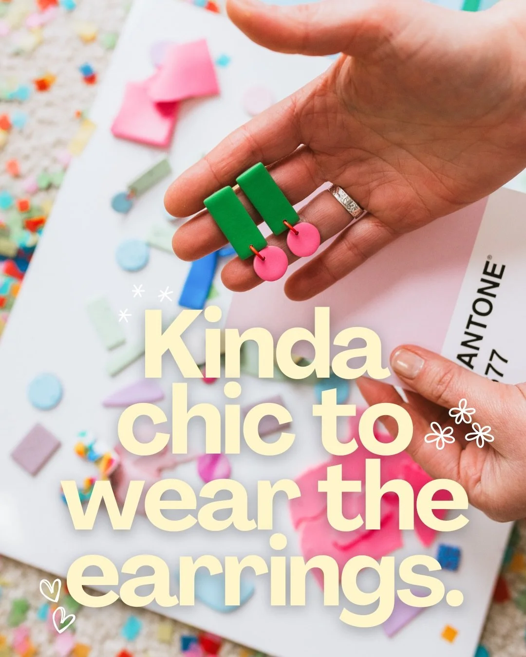 Kinda chic, kinda covered in clay dust.

Kinda put together, kinda have 47 tabs open in my brain.

Kinda running a business, kinda just making it up as I go along.

But the earrings? Always chic!

#kindachic #culudesign #irishdesign #irishjewellery s