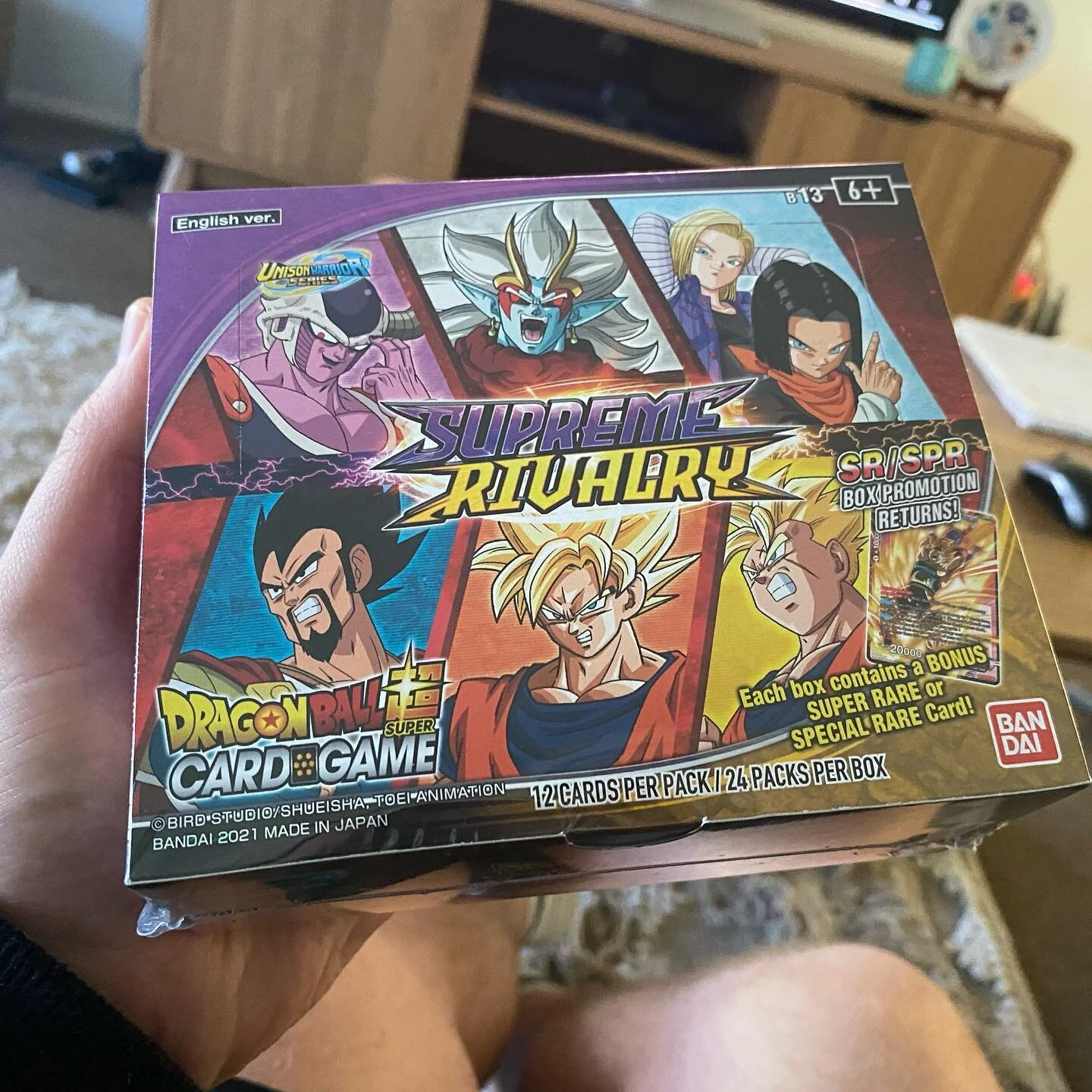 Lockdown got me going a bit crazy. Might as well open this to keep me sane #dragonballsupercardgame #dragonballsuperboosterbox #supremerivalrybooster #goku #vegeta #dvstcg #bored #covid_19 #lockdown