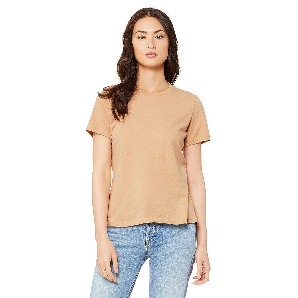 Bella+Canvas 6400 Women’s Relaxed Jersey Tee in Sand Dune