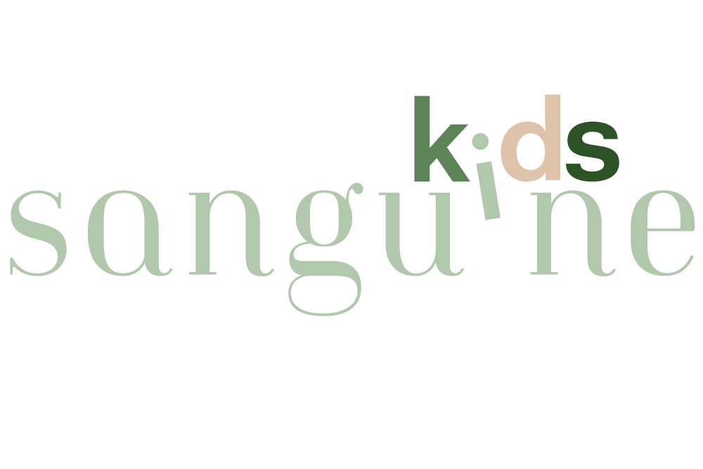 Word cloud with words 'sanguine,' 'kid,' and 'it's' in various sizes and colors