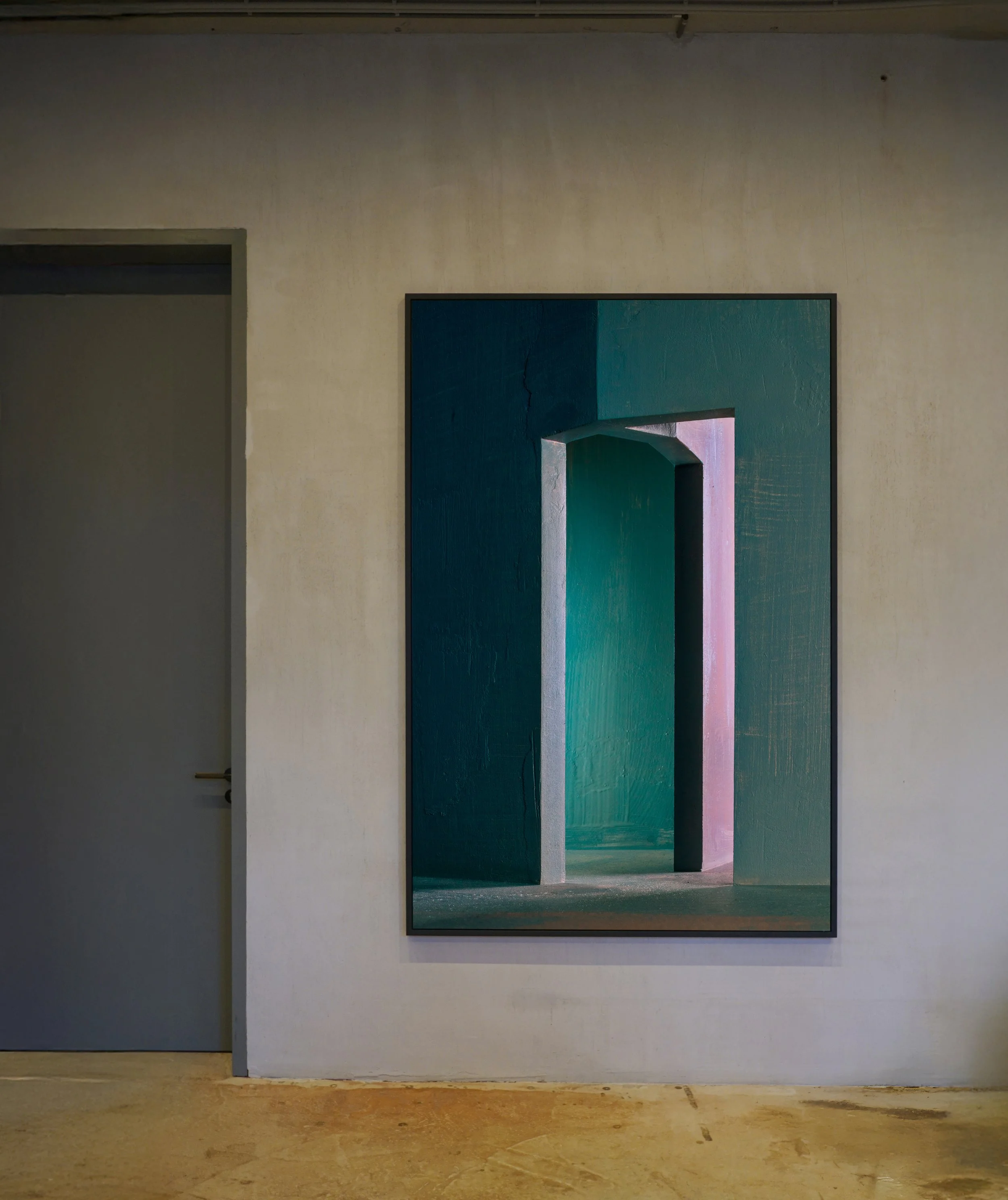 Dimensional doorway VII / 2025 / 225x150cm / piëzo print on fineart baryta / panelframe, wax coating / edition 5 + 2AP