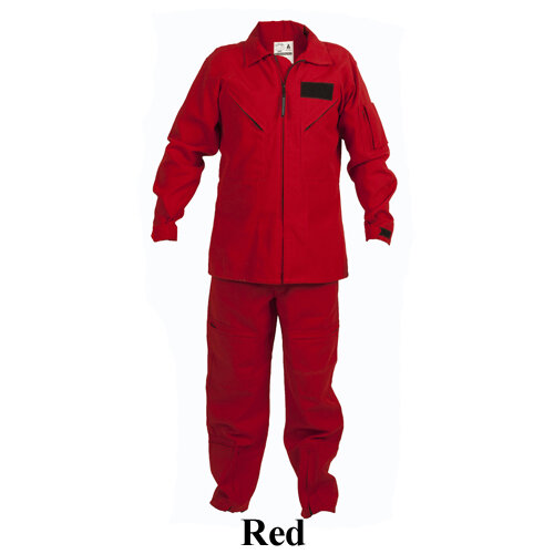 Red Nomex two-piece flight suit from Sisley Evolution