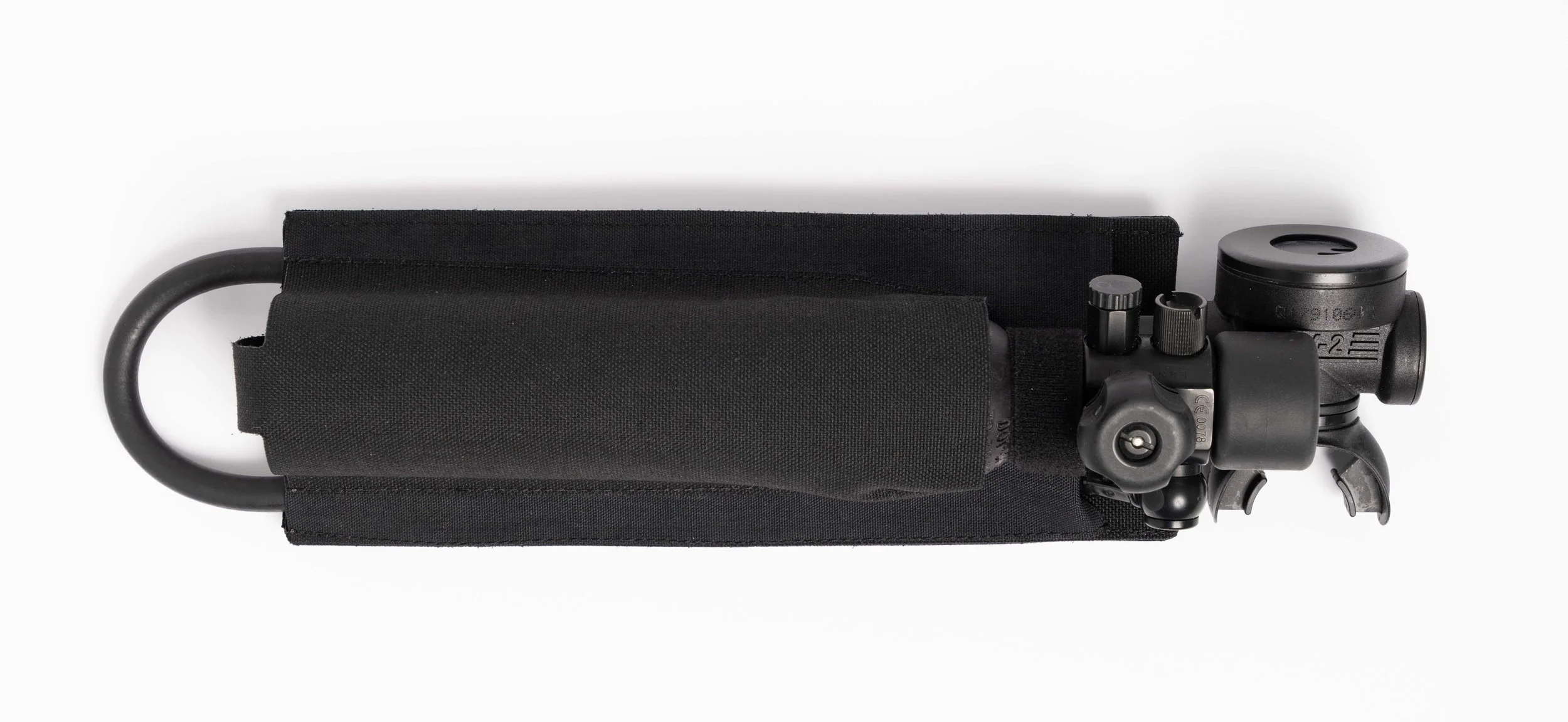 Black EBS pouch for an aviation survival vest, product photo