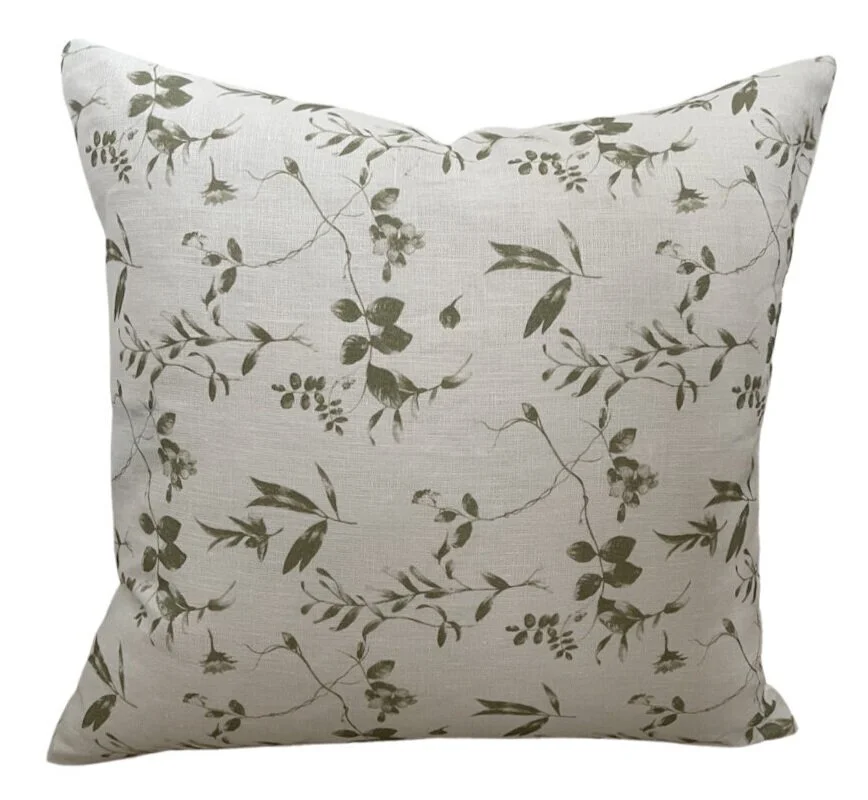 Green floral pillow hotsell
