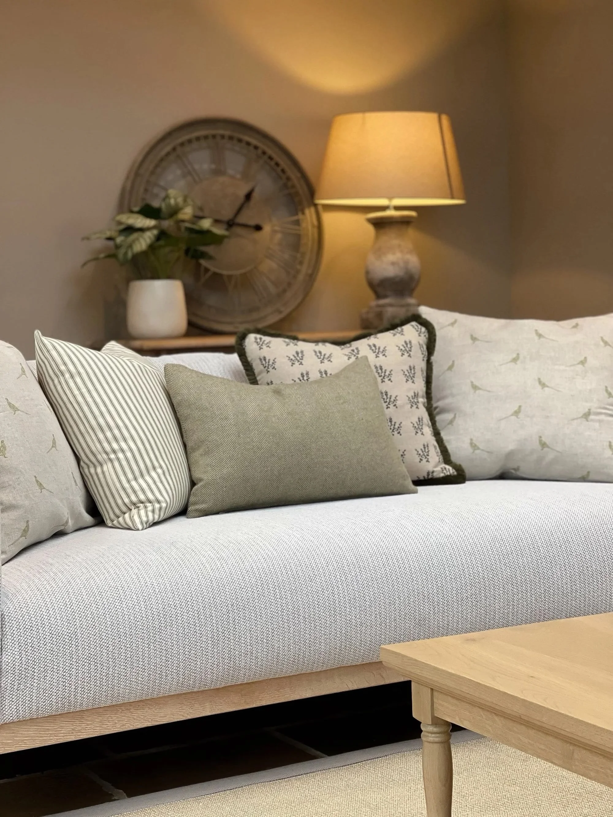 The Heritage Collection

A considered combination of sage, olive and natural tones, brought together through a mixture of stripes, botanicals and softly textured fabrics.

I wanted each cushion to have its own character, while still feeling completel