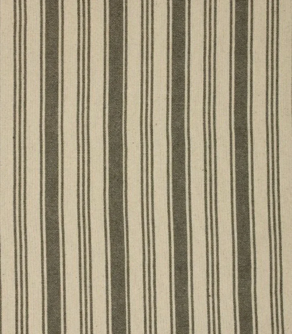 Hawthorn Multi‑Width Stripe 100% Cotton Fabric Swatch, Forest