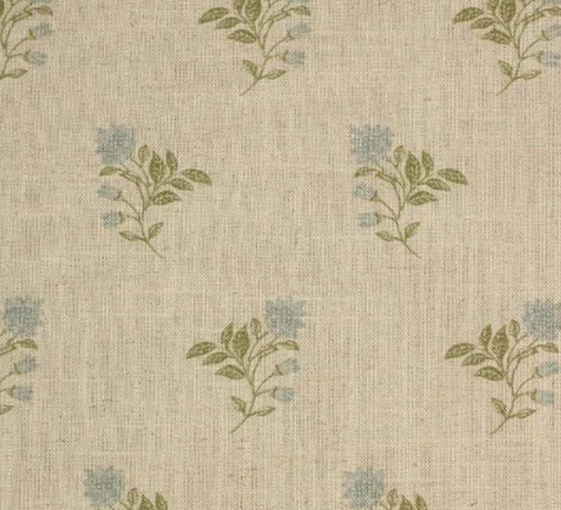Soft Floral Linen Swatch, Sage & Steel