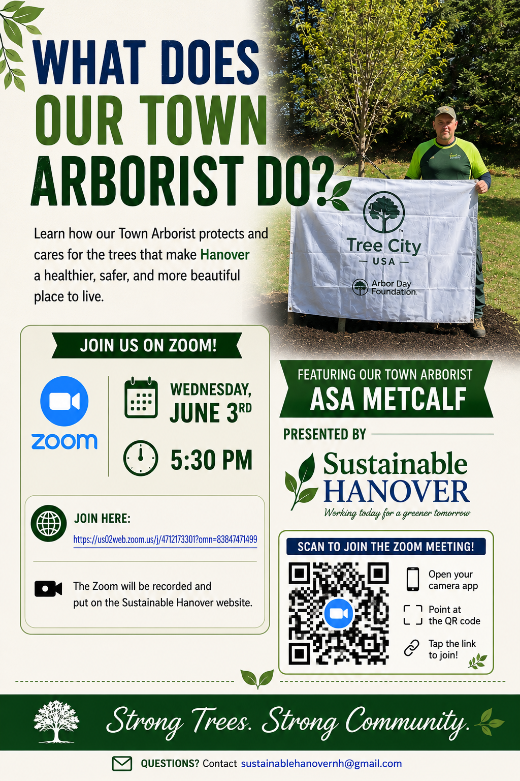 Asa Metcalf, Hanover's Town Arborist, to Speak on June 3rd