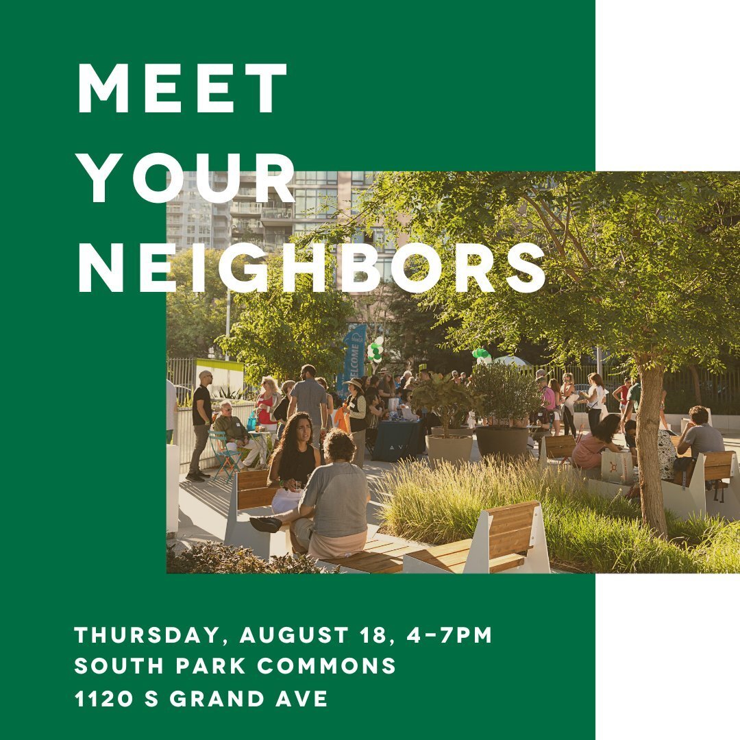 Join us at our annual &quot;Meet Your Neighbors&quot; event this Thursday, from 4-7PM at South Park Commons. Enjoy a a night of (free) food, drink, music, and new friends!
 
This Thursday's event will feature food @pineandcrane, and beer from @firstd